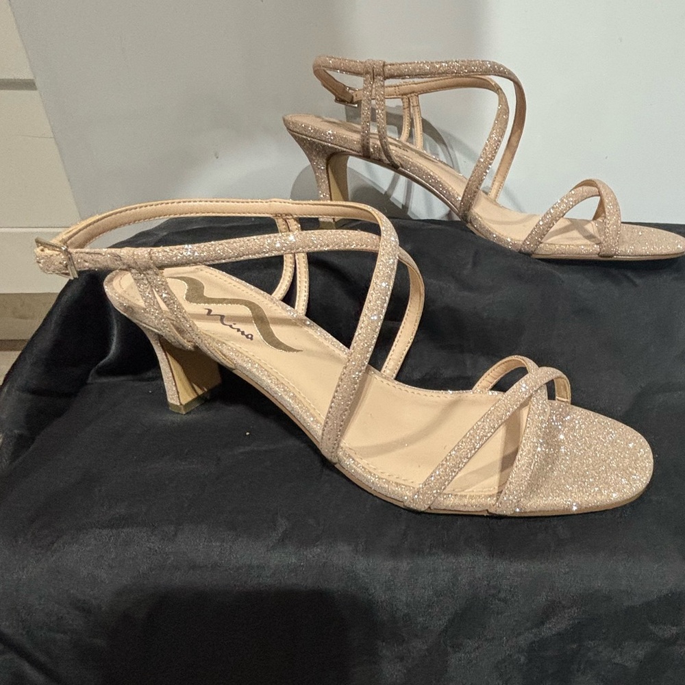 Nina Tan Strappy Heels with Ankle Strap